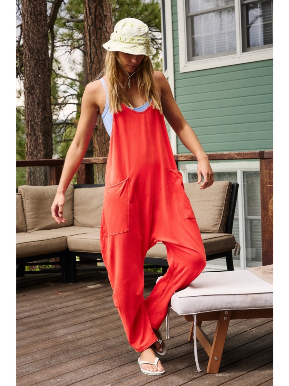 Free People FP Movement Hot Shot onesie in Red Orange size L